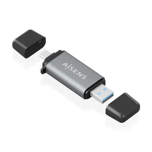 Lector De Tarjetas SD, Micro SD, MMC, Rs-MMC, MMC Micro, USB-A y USB-C, Gris - Imagen 2