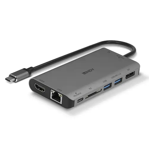 43323 base para portátil y replicador de puertos Alámbrico USB 3.2 Gen 1 (3.1 Gen 1) Type-C Negro, Gris - Imagen 2