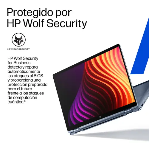 EliteBook X Flip G2i 14 inch Notebook Next Gen AI PC Wolf Pro Security Edition Copilot+ PC Intel Core Ultra X7 358H Híbrido (2-en-1) 35,6 cm (14") Pantalla táctil WUXGA 64 GB LPDDR5x-SDRAM 1 TB SSD Wi-Fi 7 (802.11be) Windows 11 Pro Azul - Imagen 7