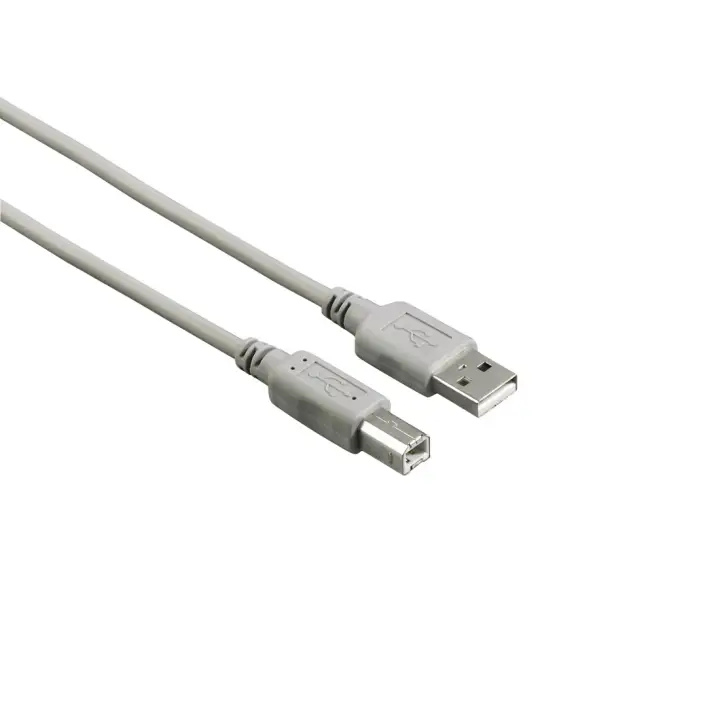 Cable para PC de USB A a USB B, 2.0, 480MBs, 1,5m S/B, Color gris