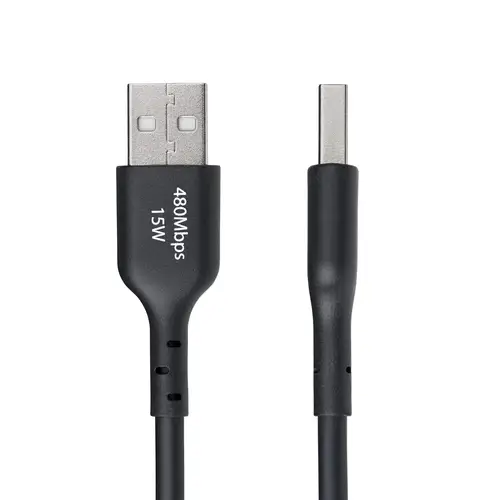Cable Cargador USB-A a USB-C de 3m - Cable Adaptador USB-A a USB Tipo C - 3A - Cable de Carga y Sincronización - USB 2.0 - Recubrimiento de TPE - M/M - Negro - Imagen 2