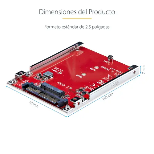 Adaptador M.2 a U.3 para SSDs M.2 NVMe - Conversor Adaptador de Host de Unidad M.2 PCIe a U.3 de 2,5 (SFF-TA-1001) - Cumple con TAA - Imagen 16