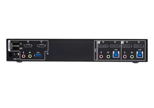 Matriz de vídeo en formato compacto KVM DisplayPort 4K dual display de 2 puertos con Boundless Switching - Imagen 3
