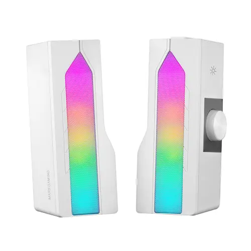 ALTAVOZ BLUETOOTH MSDUO WHITE 2 EN 1 CONVERTIBLE EN SOBREMESA 2.0 O SOUNDBAR BT 5.0 ILUMINACION RGB - Imagen 2