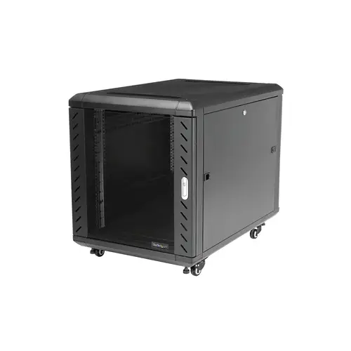 Armario Rack para Servidores 12U 19" 4 Columnas - Rack de Servidores con Cerradura y Seguro - Rack con Ruedas y Carriles de Montaje Ajustables para Equipo de Red - Imagen 6