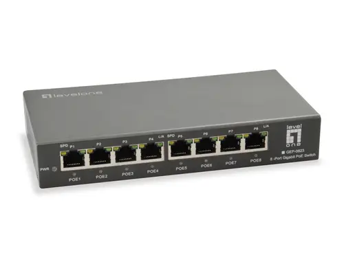 GEP-0823 switch Gigabit Ethernet (10/100/1000) Energía sobre Ethernet (PoE) Negro - Imagen 1