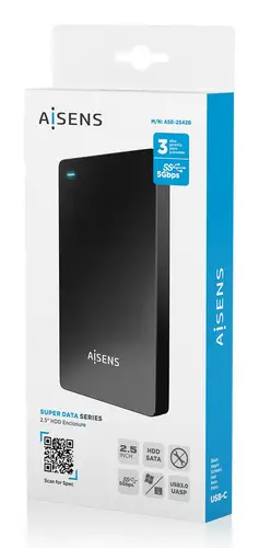 Caja Externa 2.5? 9.5mm SATA a USB-C USB3.1 Gen1, Negra - Imagen 7