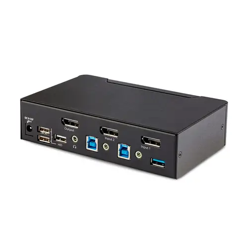Switch Conmutador KVM DisplayPort de 2 Puertos - 8K60/4K144 - para Un Monitor - DP 1.4 - 2x USB 3.0 - 4x USB 2.0 HID - Conmutado por Botones y Teclas de Acceso Rápido - TAA - Imagen 2