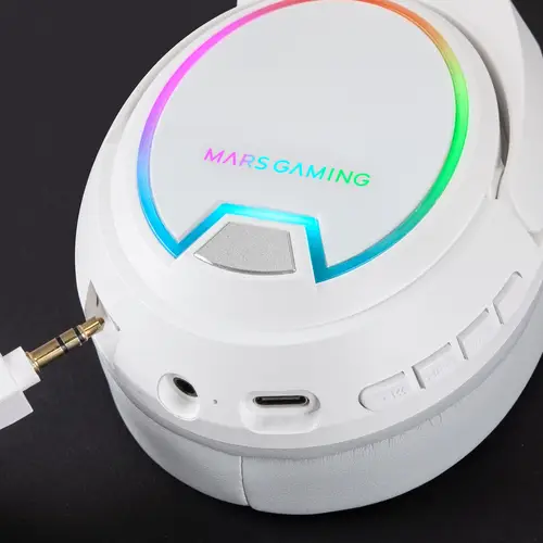 MHW-100 Blanco, Auriculares Inalámbricos ARGB Flow, Micrófono ENC Extraíble,Cancelación de Ruido Activa ENC + Pasiva, Compatibilidad Universal - Imagen 4