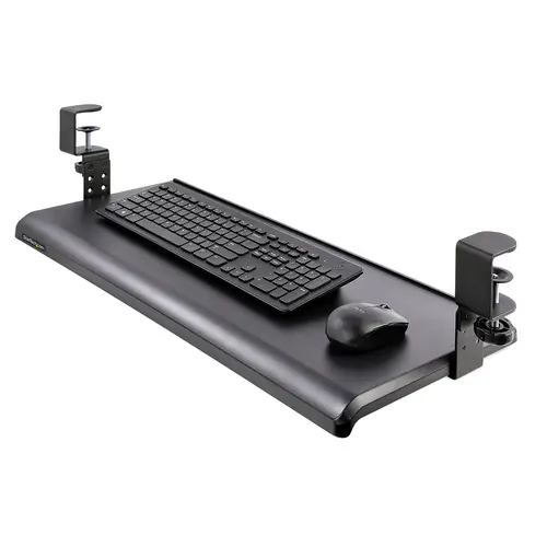 Bandeja Deslizante de Teclado para Debajo del Escritorio, Soporte de Mordaza, 2kg, Bandeja para Teclado, Soporte para Ratón, Ajuste de Altura (100, 120, or 140mm) - Imagen 7