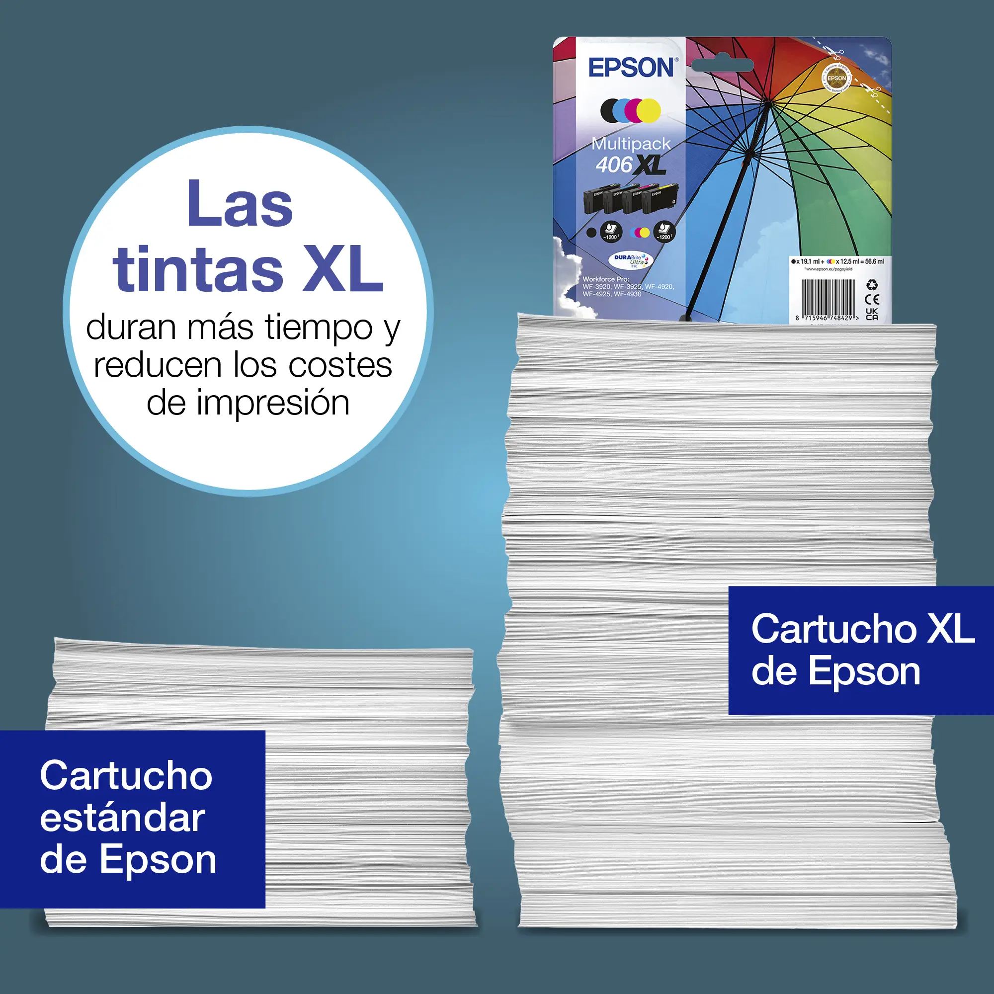Multipack de tinta 4 colores DURABrite Ultra 406 Paraguas