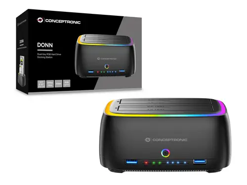 DONN36B base de conexión para disco duro USB 3.2 Gen 1 (3.1 Gen 1) Type-C Negro - Imagen 5