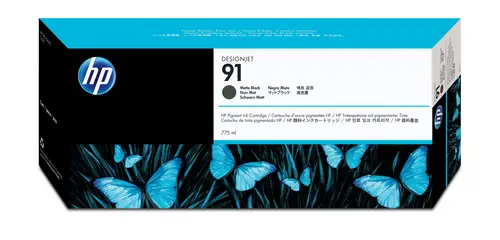 Cartucho de Tinta de pigmento DesignJet 91 negro mate de 775 ml - Imagen 1
