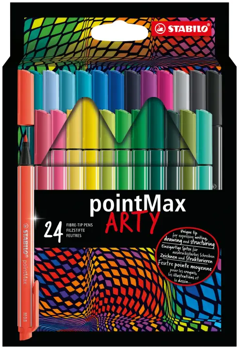 pointMax rotulador de punta fina Medio Colores surtidos 24 pieza(s)