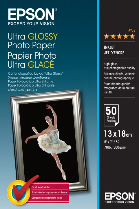 Ultra Glossy Photo Paper - 13x18cm - 50 Hojas