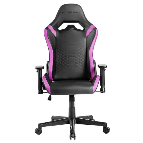 MGC-PRO, Silla Gaming Profesional, Acabado Cuero PU, Reposabrazos 2D y Respaldo Reclinable 135°, Cojines Lumbar y Cervical Soft-Touch, Ruedas XL y Pistón Gas Clase 4, Morado - Imagen 1