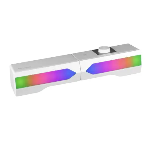 ALTAVOZ BLUETOOTH MSDUO WHITE 2 EN 1 CONVERTIBLE EN SOBREMESA 2.0 O SOUNDBAR BT 5.0 ILUMINACION RGB - Imagen 1