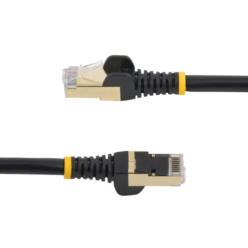 Cable 10m Ethernet CAT6a - Cable de Red de 10 Gigabits Blindado Snagless RJ45 PoE de 100W - Latiguillo STP de 10GbE con Alivio de Tensión - Fluke - UL - TIA - Negro - Imagen 2