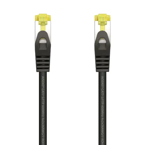 Cable De Red Latiguillo RJ45 LSZH Cat.7 600 MHz S/FTP PIMF AWG26, Negro, 0.5 m - Imagen 1