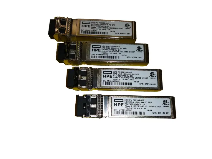 Pack de 4 transceptores MSA de canal de fibra SFP+ de onda corta ..