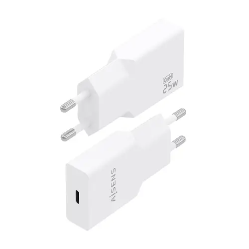 Cargador Ultra Delgado GaN 25W, 1xUSB-C PD3.0, Blanco - Imagen 3