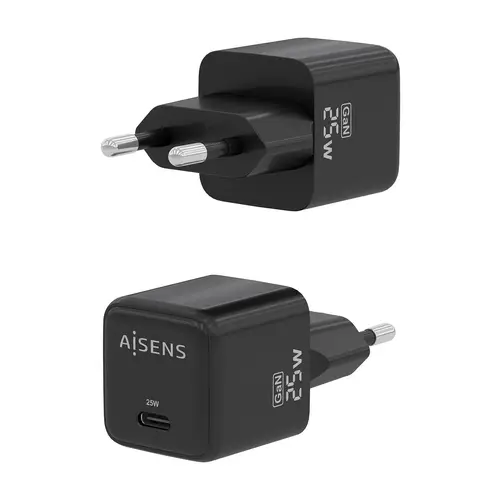 Cargador GaN 25W, 1xUSB-C PD3.0 QC4.0, Negro - Imagen 3
