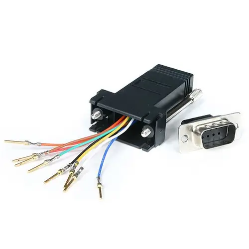 Adaptador Conversor Modular Serie de DB9 a RJ45 - Macho a Hembra - Imagen 1