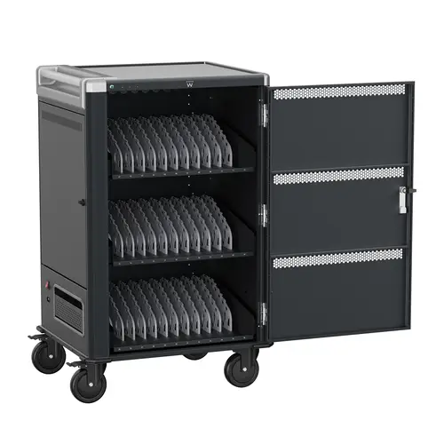 EW1701 carrito y armario de dispositivo portátil Armario de gestión y carga para dispositivos portátiles Negro, Gris - Imagen 1