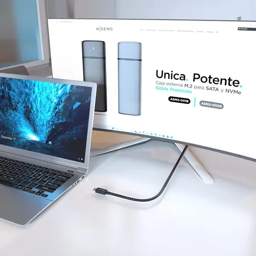 Cable USB4 Gen3x2 Aluminio 40Gbps 8K@60Hz 5A 48V 240W E-Mark, Tipo USB-C/M-USB-C/M, Negro, 1.0m - Imagen 4