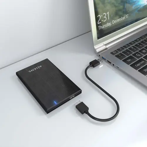 Caja externa 2.5" ASE-2528B 9.5mm SATA a USB 3.0/USB3.1 Gen1, Negro - Imagen 6