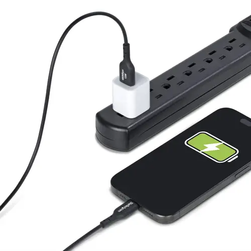 Cable Cargador USB-A a USB-C de 1m - Cable Adaptador USB-A a USB Tipo C - 3A - Cable de Carga y Sincronización - USB 2.0 - Recubrimiento de TPE - M/M - Negro - Imagen 7