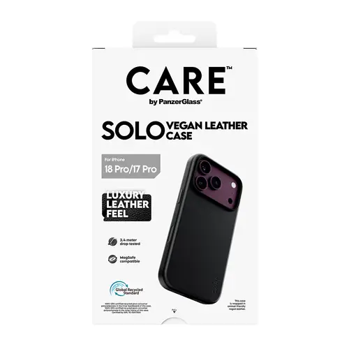 CARE by ® Solo Vegan Leather Case Black w. MagSafe iPhone 18 Pro | 17 Pro funda para teléfono móvil Negro - Imagen 3
