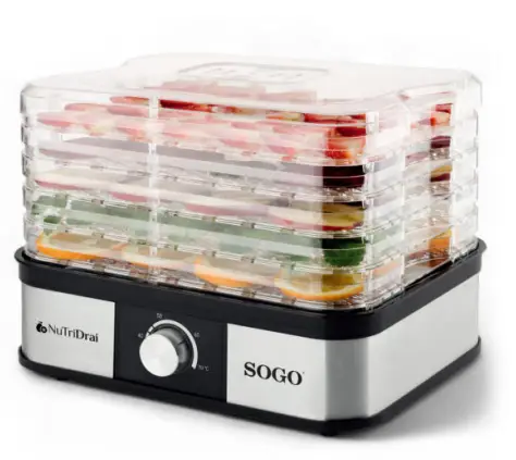 DAL-SS-10461 deshidratador de alimentos Negro, Acero 245 W