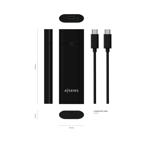 Caja Externa M.2 (NGFF) ASM2-020B NVMe a USB3.2 GEN2, Negra - Imagen 3