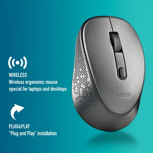 DEW ratón Oficina Ambidextro RF inalámbrico Óptico 1600 DPI - Imagen 7