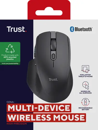 Ozaa+ ratón Oficina mano derecha RF Wireless + Bluetooth Óptico 3200 DPI - Imagen 8