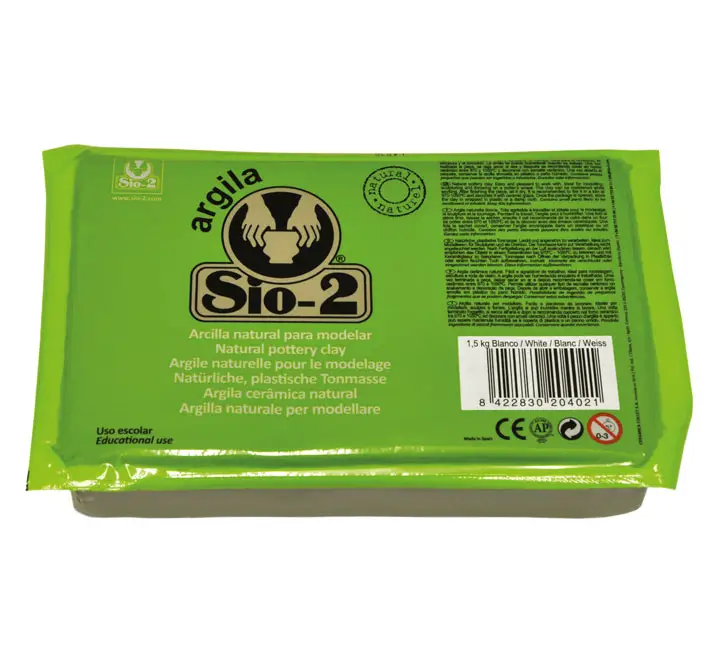 PACK 8U. ARCILLA BLANCA SIO-2 1.5KG 2044000110