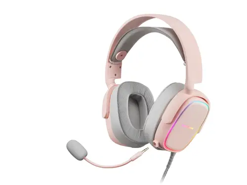 MHAX Rosa, Auriculares Gaming RGB, Micrófono Extraíble, HiFi, Compatibilidad Multiplataforma - Imagen 2