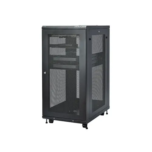Armario Rack para Servidores 24U 19" 4 Columnas - Rack de Servidores con Cerradura y Seguro - Rack con Ruedas y Carriles de Montaje Ajustables para Equipo de Red - Imagen 3