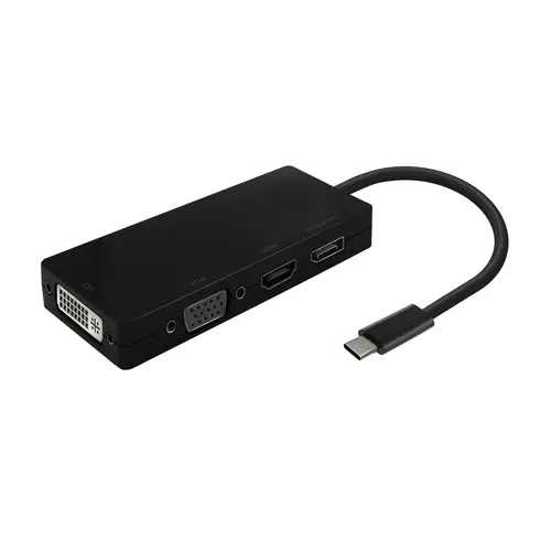 Conversor USB-C A DP/DVI/HDMI/VGA, USB-C/M-DP/H-DVI/H-HDMI/H-Vga/H, Negro, 15cm - Imagen 1