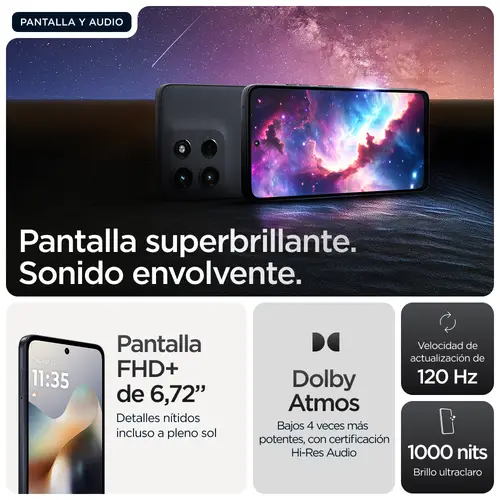 moto g56 5G 17,1 cm (6.72") Ranura híbrida Dual SIM Android 15 USB Tipo C 8 GB 512 GB 5200 mAh Negro - Imagen 13