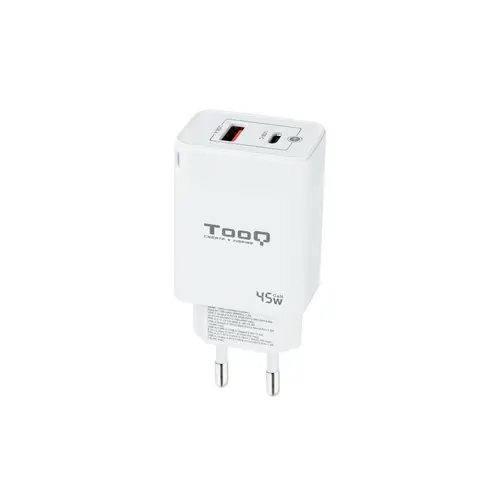 Cargador de Pared GaN USB-C/PD + USB-A/QC 45W, Blanco - Imagen 1