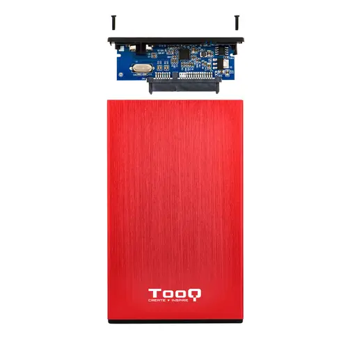 TQE-2527R caja para disco duro externo 2.5" Caja de disco duro (HDD) Negro, Rojo - Imagen 5