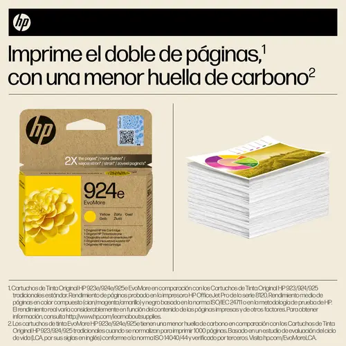 Cartucho de Tinta Original EvoMore 924e amarilla - Imagen 4