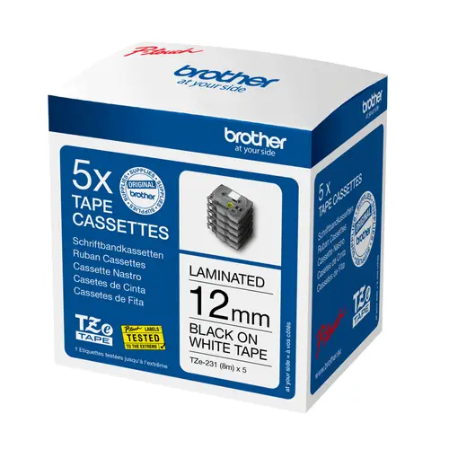 TZE-231M5 cinta para impresora de etiquetas Negro sobre blanco - Imagen 3