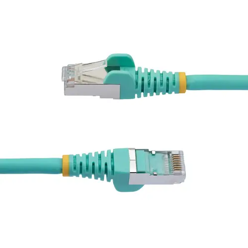 Cable de 1,5m de Red Ethernet CAT6a - Aguamarina - Low Smoke Zero Halogen (LSZH) - 10GbE - 500MHz - PoE++ de 100W - Snagless sin Pestillo - RJ-45 Cable de Red S/FTP - Imagen 3