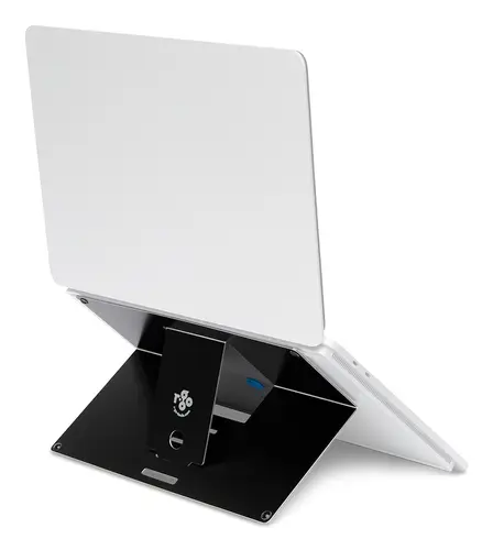 Soporte para portátil R-Go Riser Attachable, elevador plegable y ajustable para portátil, aluminio, plata - Imagen 1