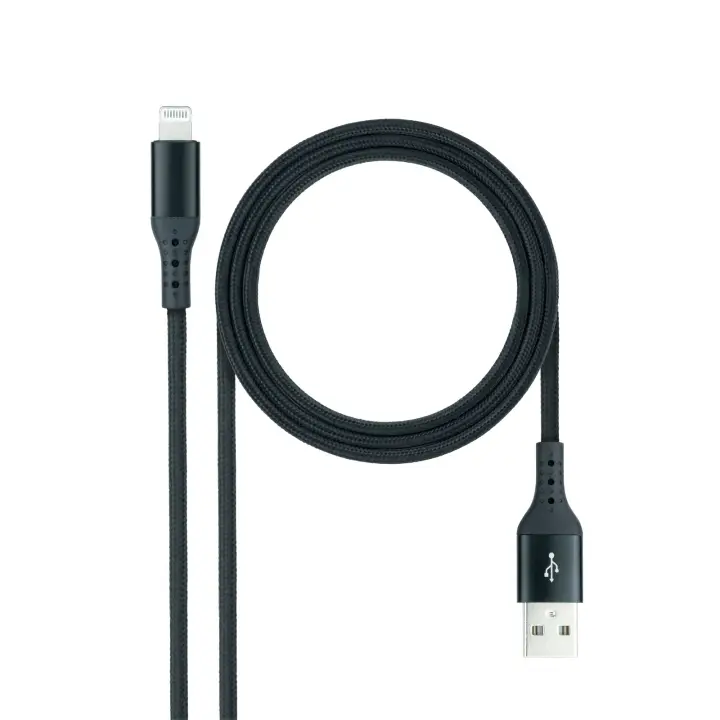 Cable Lightning a USB 2.0, Lightning/M -USB A/M, Negro, 1 m