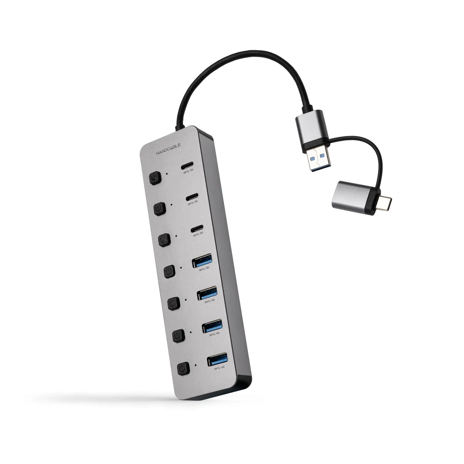 HUB USB-C+USB-A/M a 4xUSB-A + 3xUSB-C 3.0 + USB-C 5V