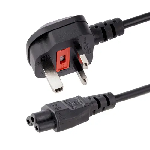 Cable de 1m de Alimentación para Portátiles, Enchufe BS1363 a C5, 2,5A 250V, 18AWG, Cable para Cargador, Cable Hoja de Trébol Mickey Mouse, Adaptador para Reino Unido, UL - Imagen 1